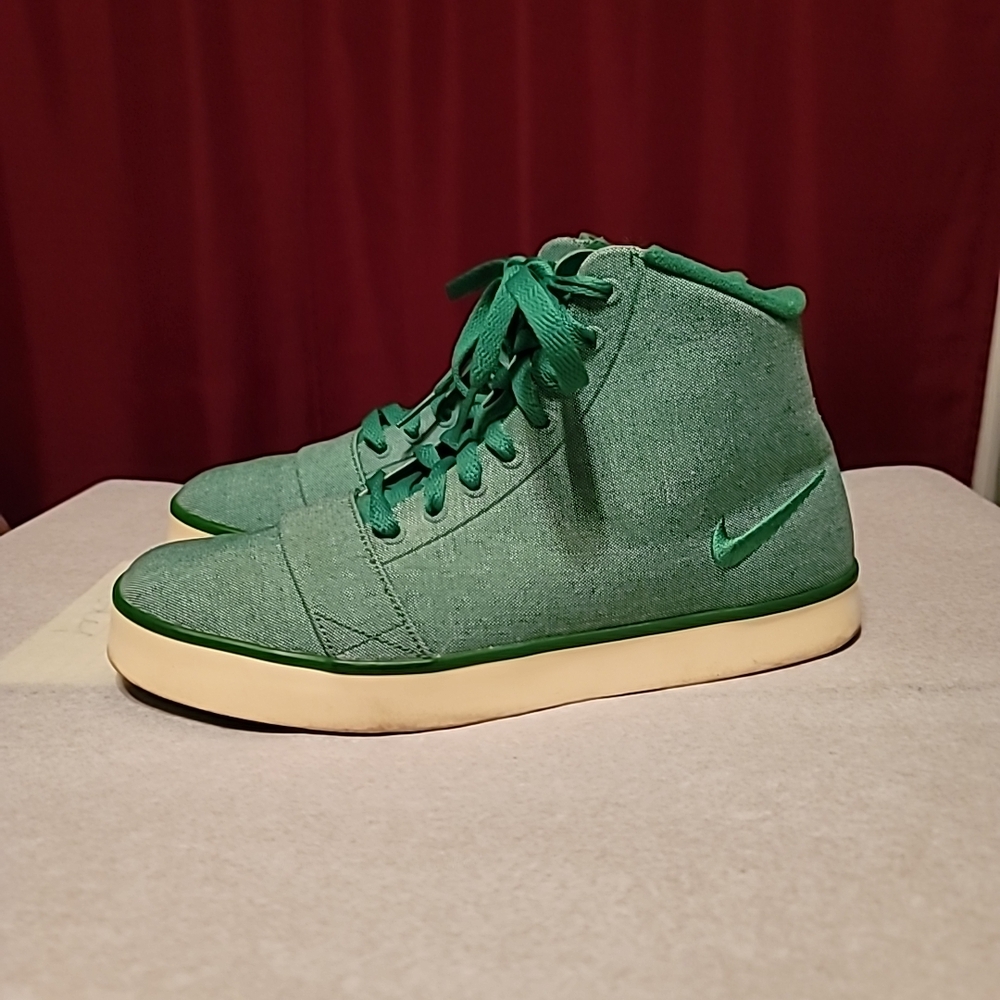 Green High-Top Sneakers with Logo